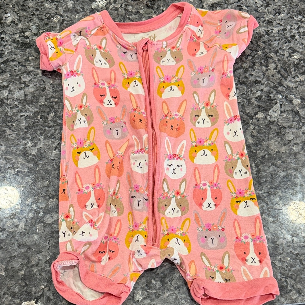 Easter Bunny Themed Little Sleepies Short Zippie